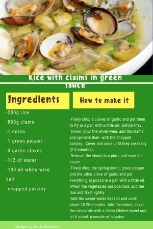 22. Rice with clams in green sauce